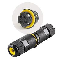 Кабельный коннектор I-образный 3-х контактный Feron LD519 IP68 черный картинка 